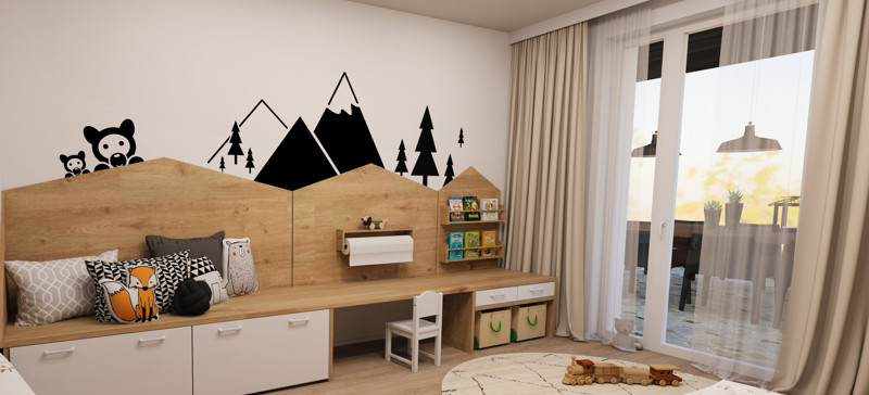 Dětský pokoj pro chlapečka s lesními samolepkami